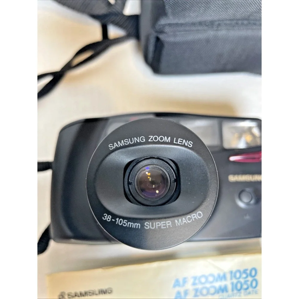Samsung AF Zoom 1050 35mm Film Camera Point & Shoot Working w/ Case, Film,Manual